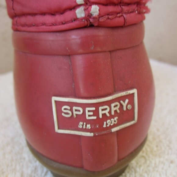 Sperry Topsider Waterproof Quilted Nylon Red Rain Boots Size 8 Medium- Flawed - Picture 15 of 16